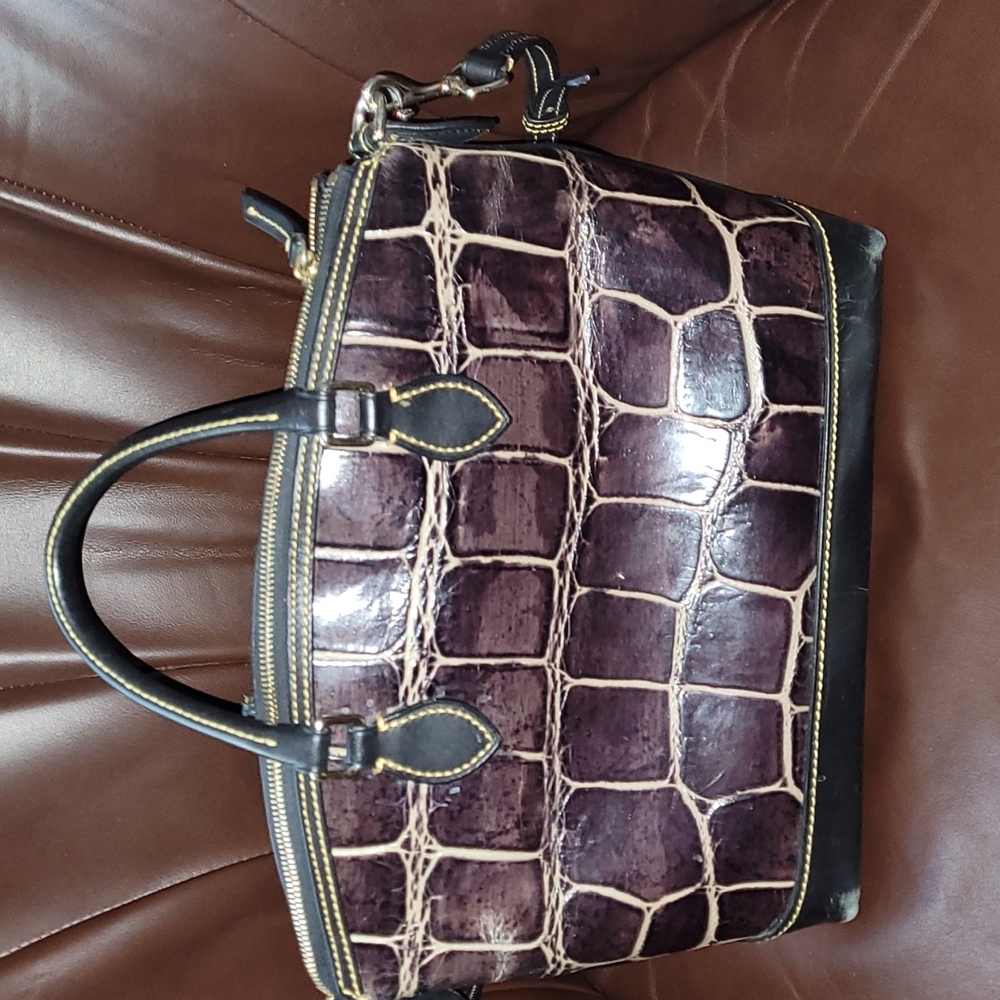 ❤2X HP❤️Dooney & Bourke Brown Croco Leather "Deana" Satchel w/Matching Wallet❤ - Picture 12 of 17
